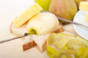 Image showing fresh pears and cheese