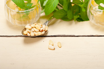 Image showing Arab traditional mint and pine nuts tea