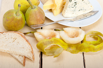 Image showing fresh pears and cheese