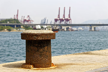 Image showing Containers at Hong Kong commercial port