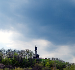 Image showing a monument of stone on the mountain