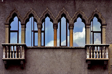 Image showing old terrace and glass in verona italy