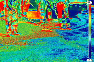 Image showing Infrared image of Workers