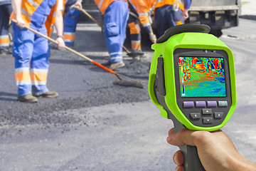Image showing Recording Workers With Infrared Thermal Camera