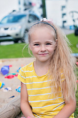 Image showing Portrait of beautiful happy little girl