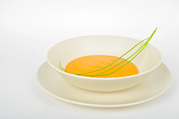 Image showing Delicious pumpkin cream soup