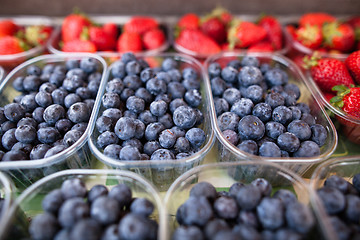 Image showing Blueberries and strawberries