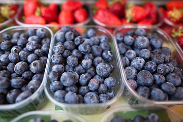 Image showing Blueberries and strawberries