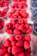 Image showing Raspberries and blueberries