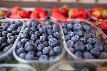 Image showing Blueberries and strawberries