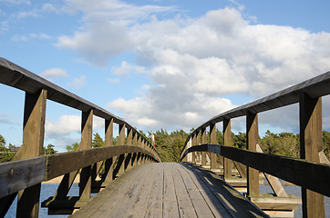 Image showing Wooden footbridge closeup