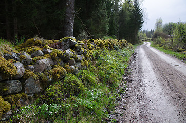 Image showing Old winding gravel road