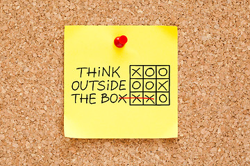 Image showing Think Outside The Box Sticky Note