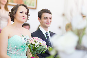 Image showing Wedding couple geting merried.