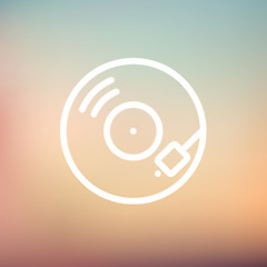 Image showing Phonograph turntable thin line icon