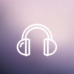 Image showing Headphone thin line icon