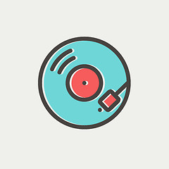 Image showing Phonograph turntable thin line icon