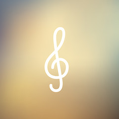 Image showing G-clef thin line icon