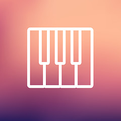 Image showing Piano keys thin line icon