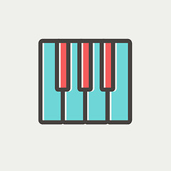 Image showing Piano keys thin line icon