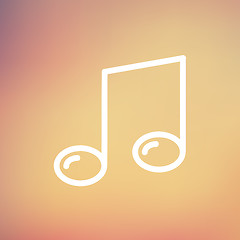 Image showing Music note thin line icon
