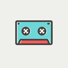 Image showing Cassette tape thin line icon