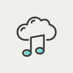 Image showing Cloud melody thin line icon