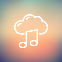 Image showing Cloud melody thin line icon