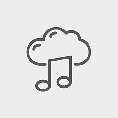 Image showing Cloud melody thin line icon