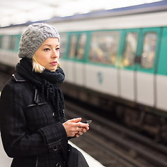 Image showing Woman on a subway station.