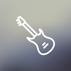 Image showing Vintage electric guitar thin line icon