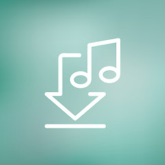 Image showing Downloaded music thin line icon