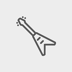 Image showing Electric guitar thin line icon