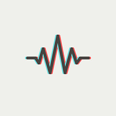 Image showing Sound wave beats thin line icon