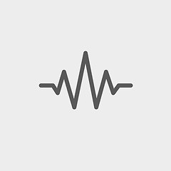 Image showing Sound wave beats thin line icon