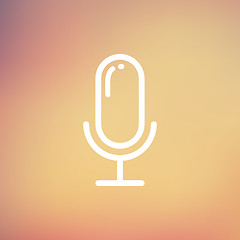 Image showing Old microphone thin line icon