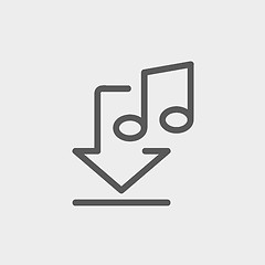 Image showing Downloaded music thin line icon