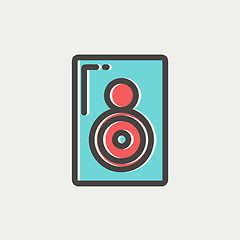 Image showing Two way audio speaker thin line icon