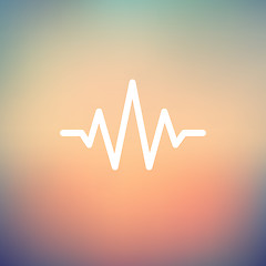 Image showing Sound wave beats thin line icon