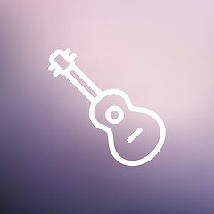 Image showing Acoustic guitar thin line icon