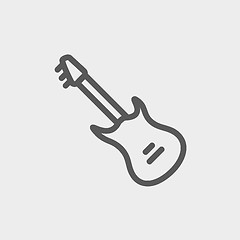 Image showing Vintage electric guitar thin line icon