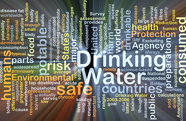 Image showing Drinking water background concept glowing