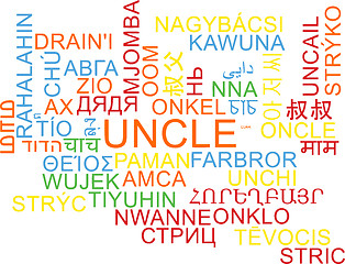 Image showing Uncle multilanguage wordcloud background concept