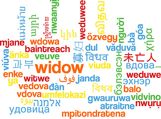 Image showing Widow multilanguage wordcloud background concept