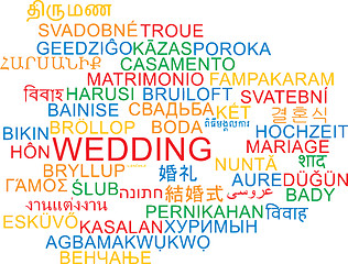 Image showing Wedding multilanguage wordcloud background concept