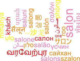 Image showing Salon multilanguage wordcloud background concept