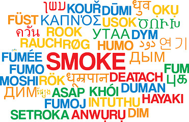 Image showing Smoke multilanguage wordcloud background concept