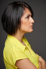 Image showing Side view of business woman looking forward