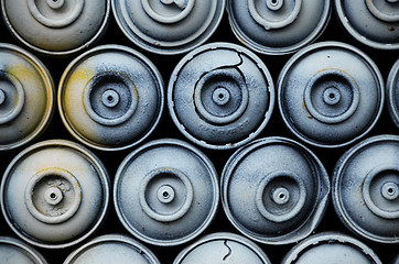 Image showing Used spray paint cans