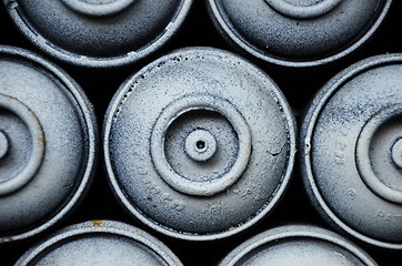 Image showing Used spray paint cans